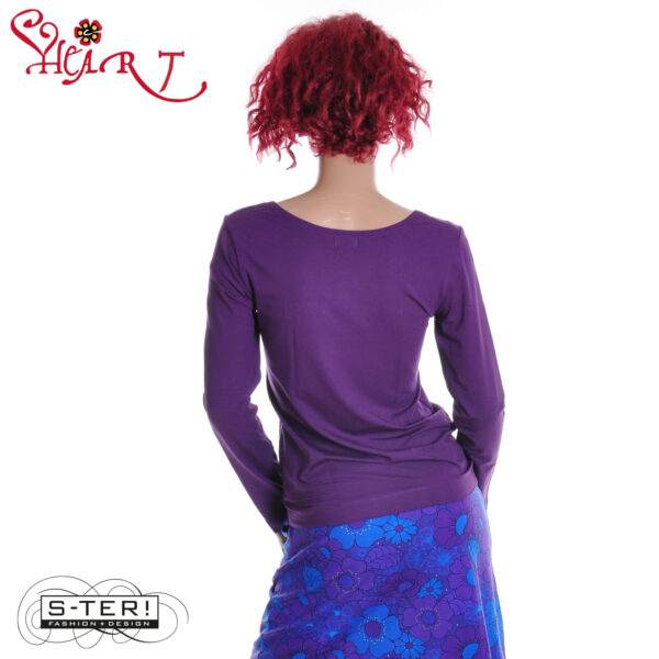 W26.27 HEART MIMAS BASIC SHIRT L.SLEEVE HZ037 BVS W01 purple - Afbeelding 2