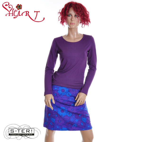W26.27 HEART MIMAS BASIC SHIRT L.SLEEVE HZ037 BVS W01 purple - Afbeelding 3