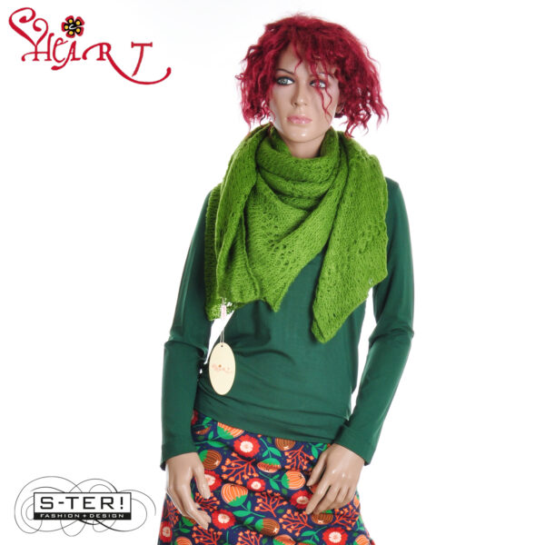 W26.30 HEART BOURGES SCARF HV032 MH B22 OLIVE