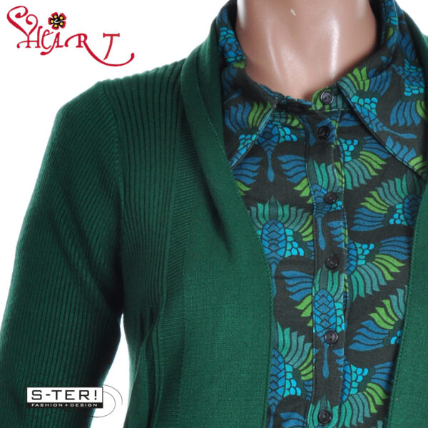 W26.5 HEART DAMPIER CARDIGAN FA039 BRES X03 green - Afbeelding 3