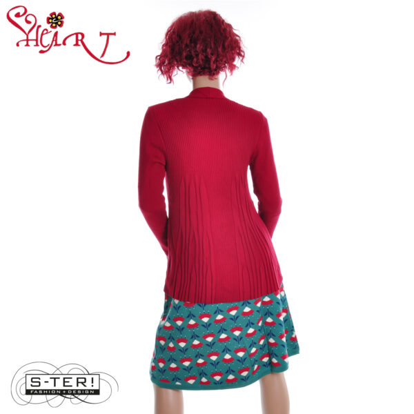W26.5 HEART DAMPIER CARDIGAN BRES FA039 X03 RED - Afbeelding 2