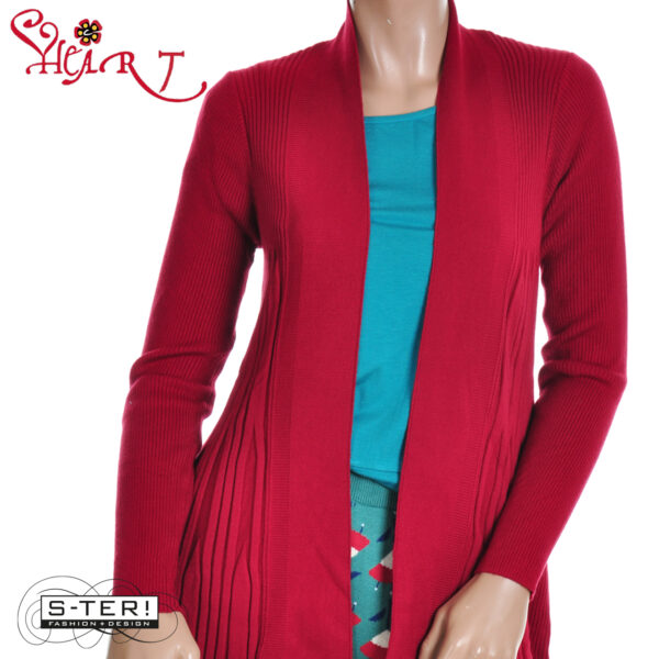 W26.5 HEART DAMPIER CARDIGAN BRES FA039 X03 RED - Afbeelding 3