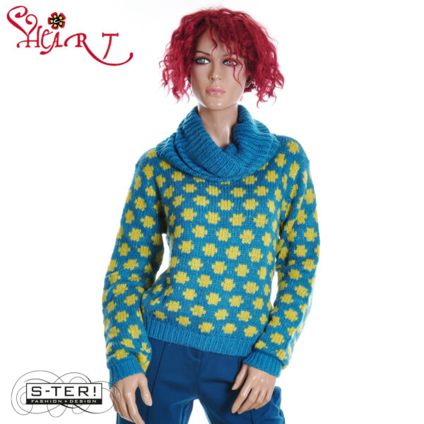 W26.25 HEART DINDI SWEATER HZ007 MHD B10 PETROL