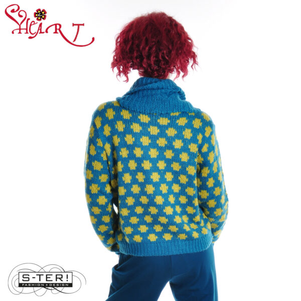 W26.25 HEART DINDI SWEATER HZ007 MHD B10 PETROL - Afbeelding 2