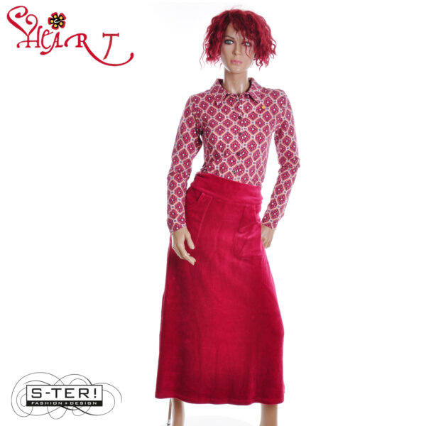 W26.23 HEART LONI SKIRT HZ003 RNK B05  MAROON - Afbeelding 3