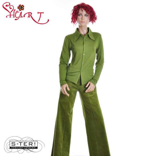 W26.13 HEART MIMAS BLOUSE HK054 BVS W22 olive - Afbeelding 4