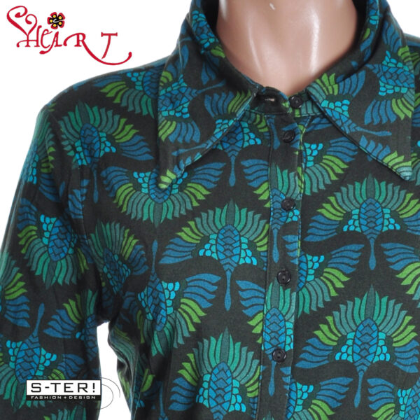 W26.16 HEART MIMAS BLOUSE HK054  TPFB2 B07 GREEN - Afbeelding 3