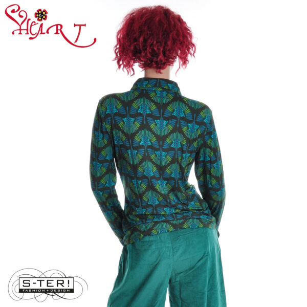 W26.16 HEART MIMAS BLOUSE HK054  TPFB2 B07 GREEN - Afbeelding 2
