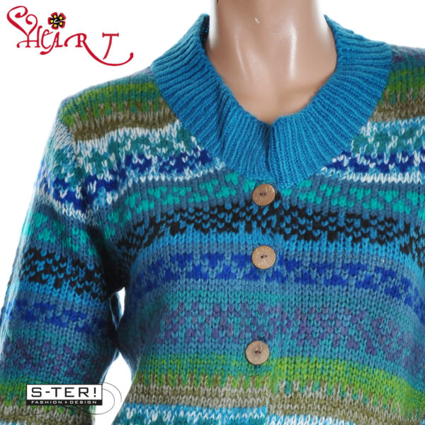 W26.17 HEART MURPHY CARDIGAN HT043 ST B10 PETROL - Afbeelding 3