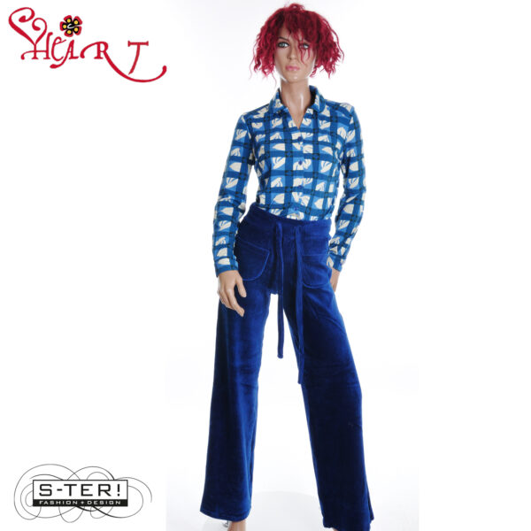 W26.11 HEART SHIMIA TROUSERS HG099 RNK B04 BLUE - Afbeelding 2