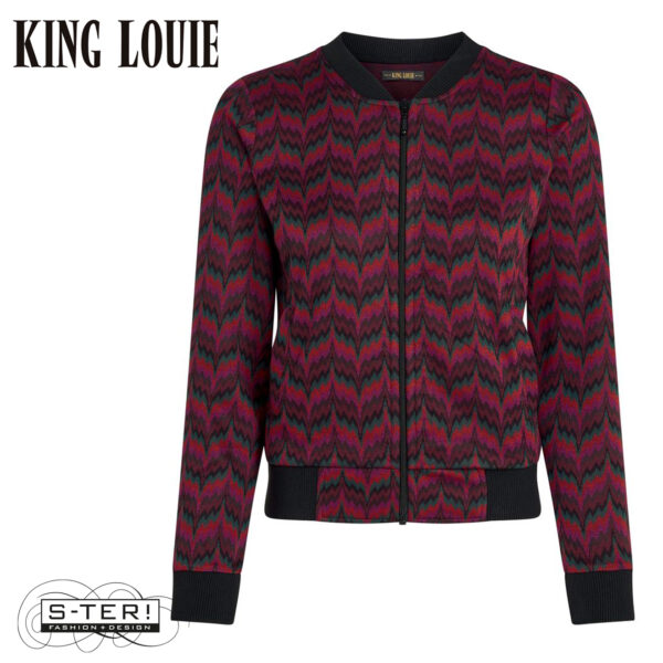 W9.33 King Louie BESSIE JACKET ESTELLE ZIGZAG 10153 BORDEAUX RED
