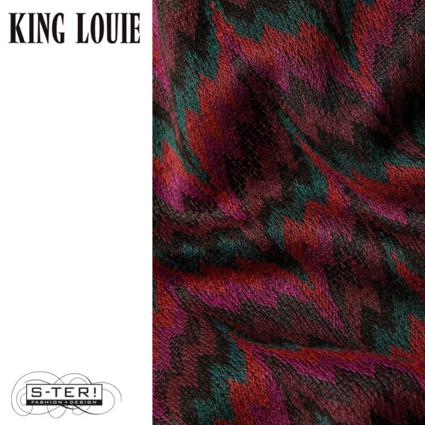 W9.35 King Louie JUNO SKIRT ESTELLE ZIGZAG 10155 BORDEAUX RED - Afbeelding 2
