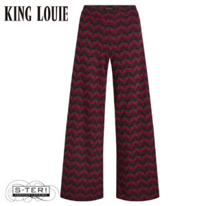 W9.36 King Louie BORDER PALAZZO PANTS ESTELLE ZIGZAG 10155 BORDEAUX RED