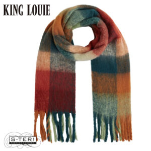 W9.56 King Louie CHECK SCARF MULTI 09890 PINE GREEN