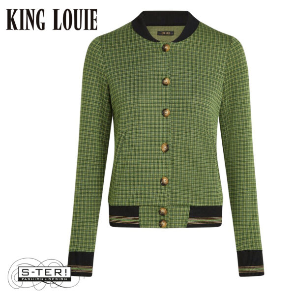 W9.31 King Louie CLEO JACKET IVY CHECK 10153 GUACEMOLE GREEN - Afbeelding 3