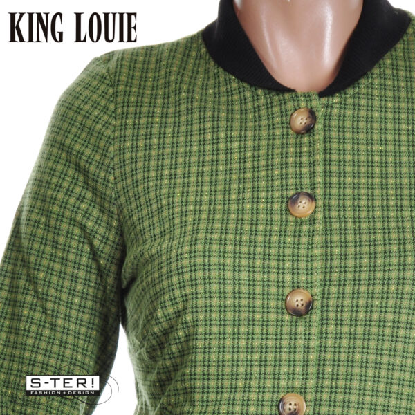 W9.31 King Louie CLEO JACKET IVY CHECK 10153 GUACEMOLE GREEN - Afbeelding 5