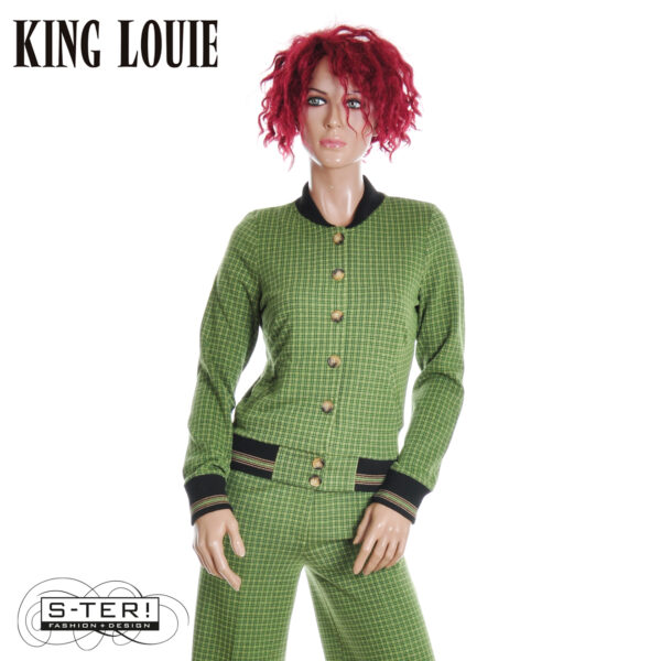 W9.31 King Louie CLEO JACKET IVY CHECK 10153 GUACEMOLE GREEN