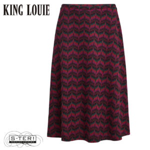 W9.35 King Louie JUNO SKIRT ESTELLE ZIGZAG 10155 BORDEAUX RED