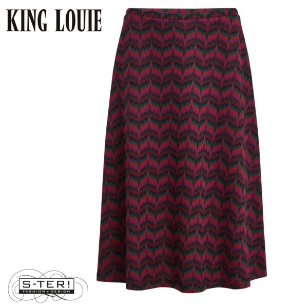 W9.35 King Louie JUNO SKIRT ESTELLE ZIGZAG 10155 BORDEAUX RED