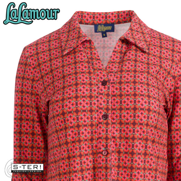 W31.20 Lalamour ANNA blouse LS LAWI2525 GORGEOUS PORT TILES - Afbeelding 3