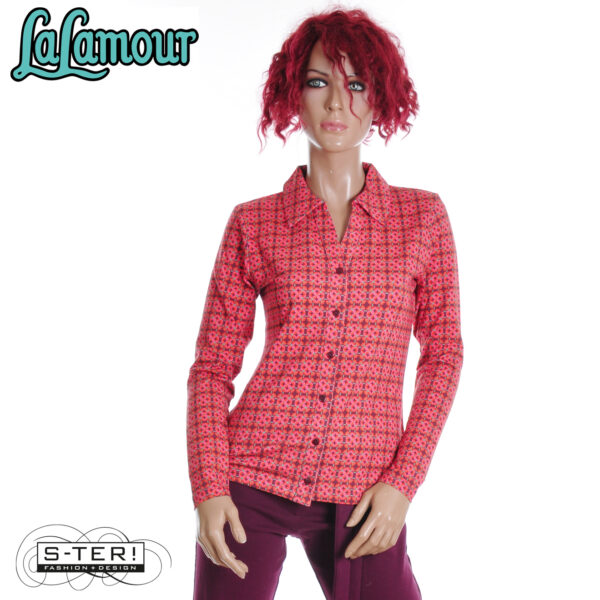 W31.20 Lalamour ANNA blouse LS LAWI2525 GORGEOUS PORT TILES