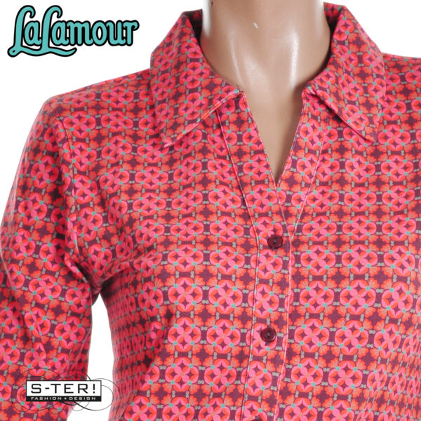 W31.20 Lalamour ANNA blouse LS LAWI2525 GORGEOUS PORT TILES - Afbeelding 5