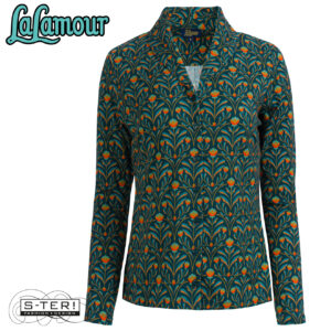 W31.26 Lalamour IRIS blouse LS LAWI25171 BAROCK FLOWER GREEN