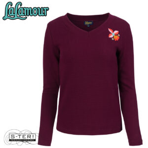 W31.27 Lalamour kelly TOP LS LAWI25192 WAFFLE bordeaux