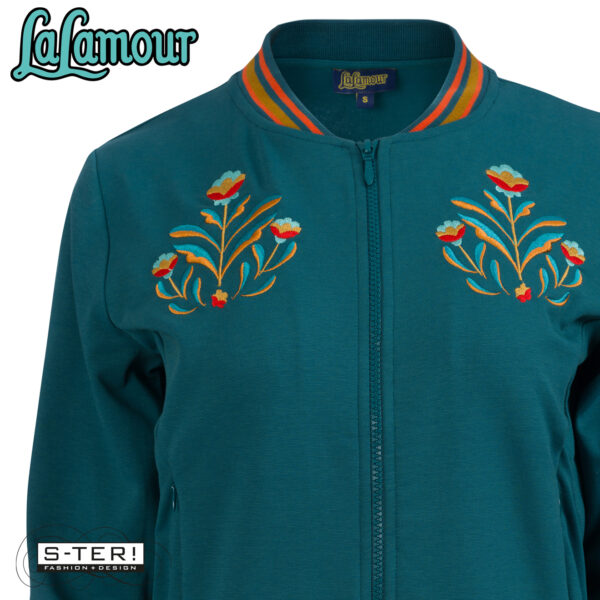 W31.34 Lalamour NORA BOMBER JACKET LAWI25326 PUNTA DI ROMA PETROL - Afbeelding 3