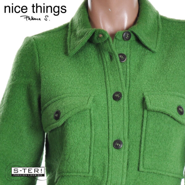 W38.4 Nice Things 100% WOOL JACKET WWV064 KIWI GREEN - Afbeelding 4