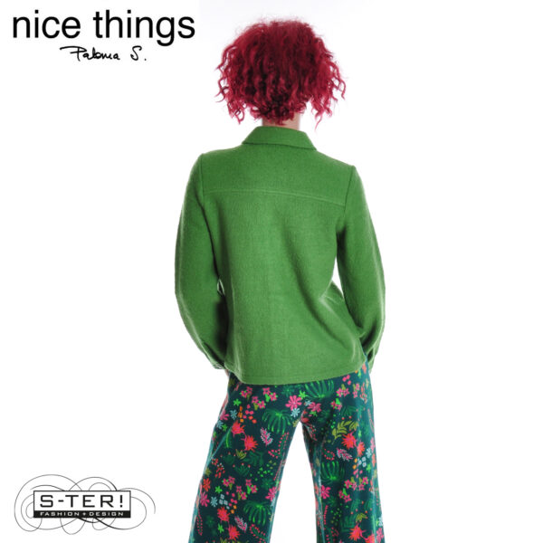 W38.4 Nice Things 100% WOOL JACKET WWV064 KIWI GREEN - Afbeelding 3