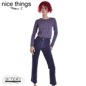 W38.13 Nice Things 5POCKETS MICROCORDUROY PANTS WWV112 DARK LAVENDER