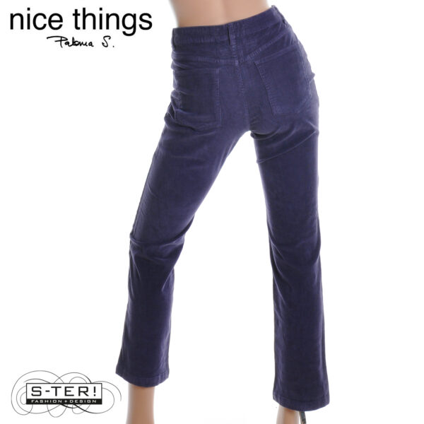 W38.13 Nice Things 5POCKETS MICROCORDUROY PANTS WWV112 DARK LAVENDER - Afbeelding 3