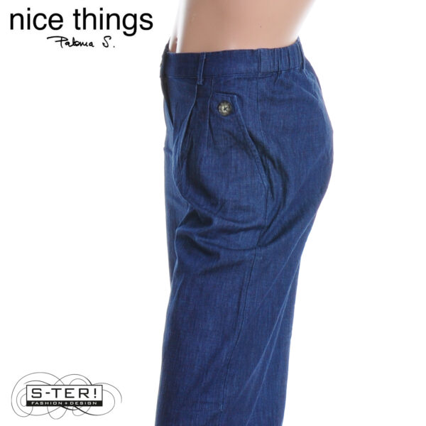 W38.11 Nice Things BLUE DENIM PLEATS PANTS WWV121 DENIM - Afbeelding 7