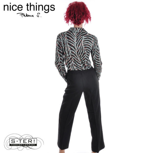 W38.16 Nice Things zebra print basic shirt #99 WWV088 black - Afbeelding 5