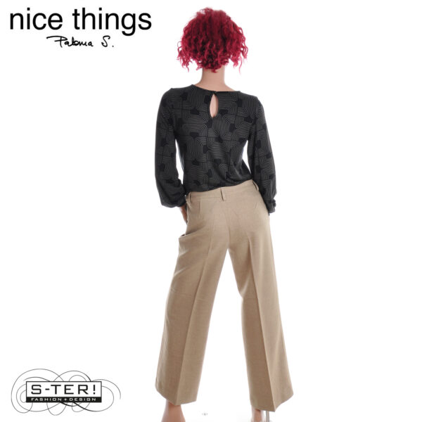 W38.9 Nice Things MELANGE STRUCTURED PANTS WWV049 BEIGE - Afbeelding 2