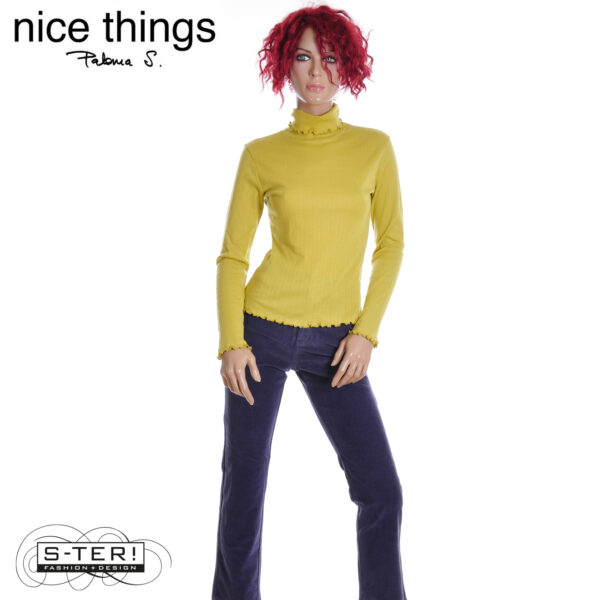 W38.13 Nice Things 5POCKETS MICROCORDUROY PANTS WWV112 DARK LAVENDER - Afbeelding 5
