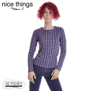 W38.17 Nice Things PRINTED ROUND NECK FOAM SHIRT WJV010 LAVENDER