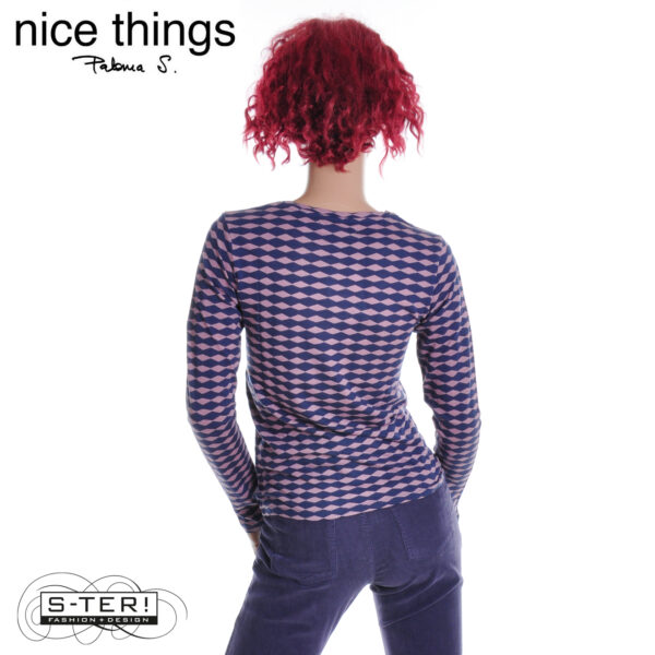 W38.17 Nice Things PRINTED ROUND NECK FOAM SHIRT WJV010 LAVENDER - Afbeelding 2