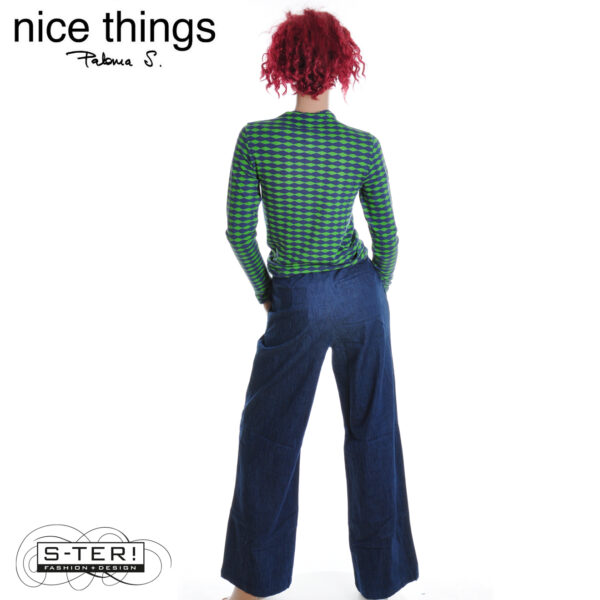 W38.17 Nice Things PRINTED TURTLE NECK FOAM T-SHIRT WJV011 intense green - Afbeelding 4