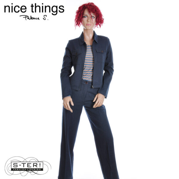 W38.19 Nice Things WINDOW CHECKED PANTS WWV025 NAVY - Afbeelding 9
