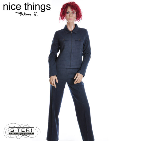 W38.19 Nice Things WINDOW CHECKED PANTS WWV025 NAVY - Afbeelding 8