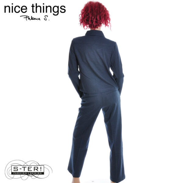 W38.19 Nice Things WINDOW CHECKED PANTS WWV025 NAVY - Afbeelding 7