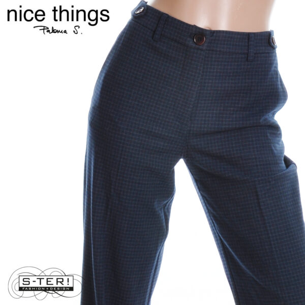 W38.19 Nice Things WINDOW CHECKED PANTS WWV025 NAVY - Afbeelding 6