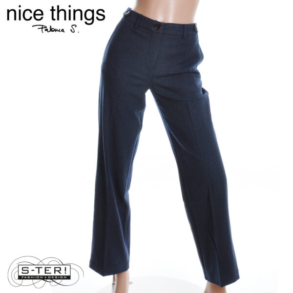 W38.19 Nice Things WINDOW CHECKED PANTS WWV025 NAVY - Afbeelding 5