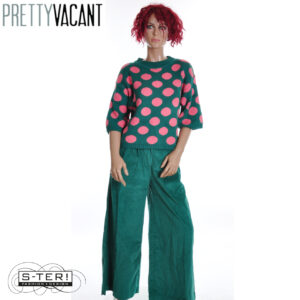 W39.12  PRETTY VACANT SOPHIA TROUSERS GREEN PIN CORD