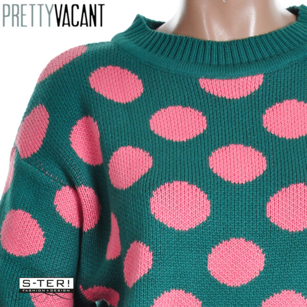 W39.7  PRETTY VACANT ROMA 3/4 SLEEVE POLKA GREEN/PINK - Afbeelding 5