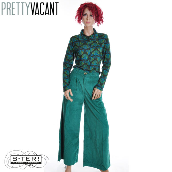 W39.12  PRETTY VACANT SOPHIA TROUSERS GREEN PIN CORD - Afbeelding 2