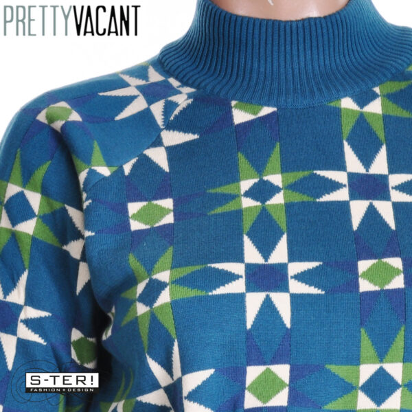 W39.8  PRETTY VACANT SUSAN SWEATER QUILT TEAL - Afbeelding 4