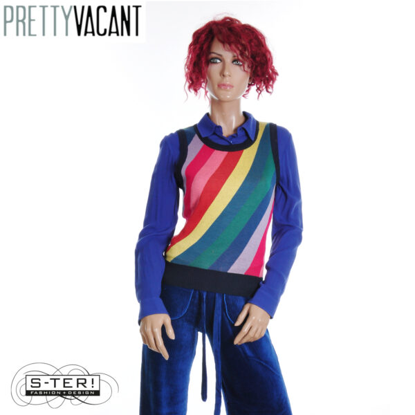 W39.9  PRETTY VACANT TANK TOP 45 DEGREE STRIPE MULTI STRIPE - Afbeelding 3